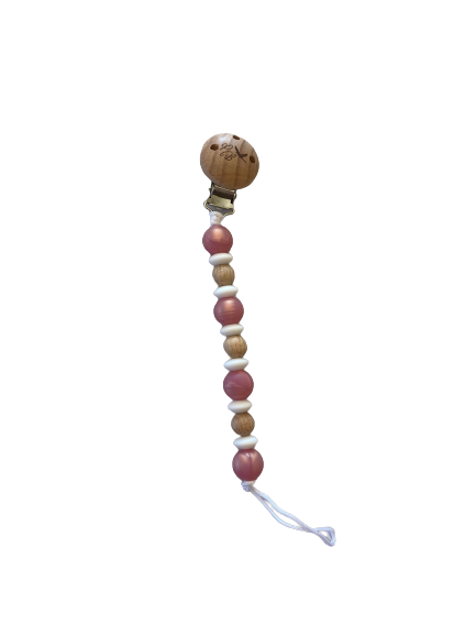 Silicone Dummy Clip – Pearl Pink | Plush Bubs