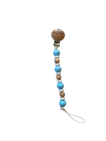 Silicone Dummy Clip – Baby Blue | Plush Bubs