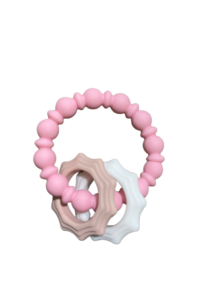 Plush Bubs Baby Pink Silicone Ring Teether